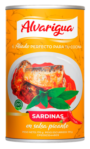 [000443] SARDINAS ALVARIGUA EN SALSA PICANTE 24X170G (E)